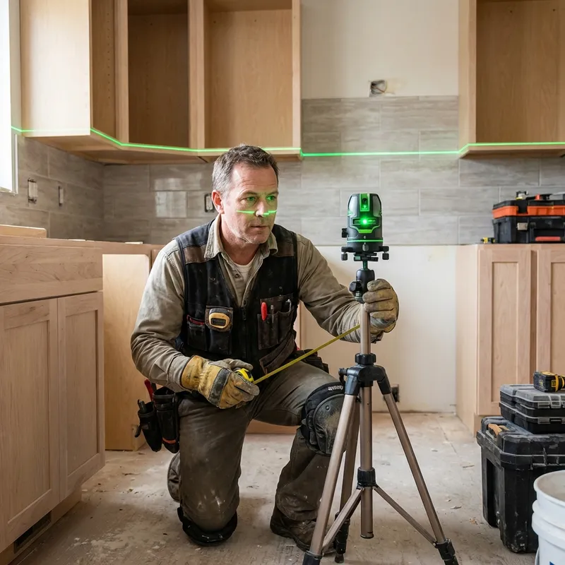 Cabinet Installer at Work