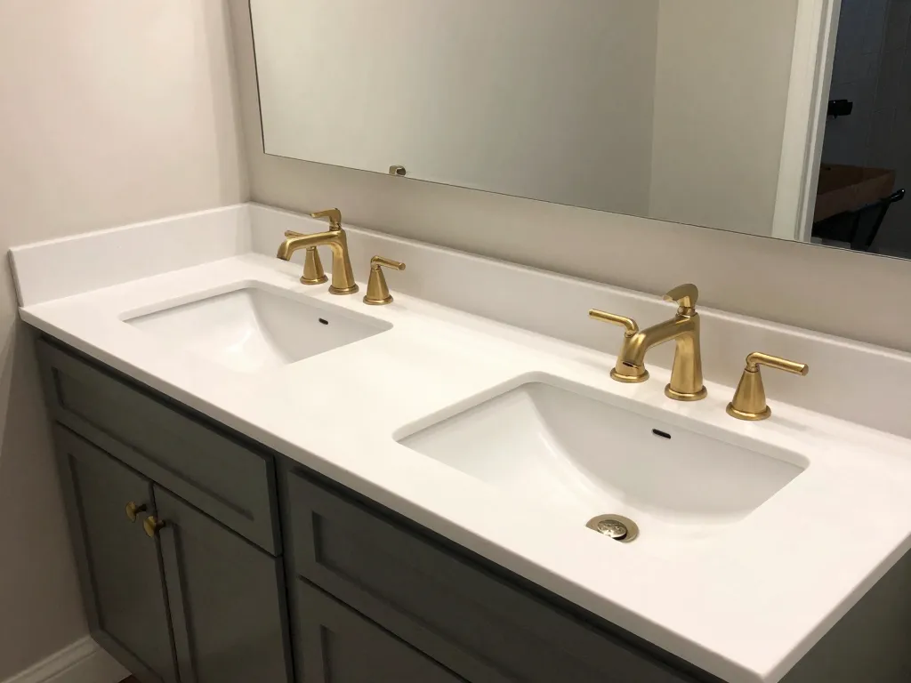 Countertop templating process after cabinet installation