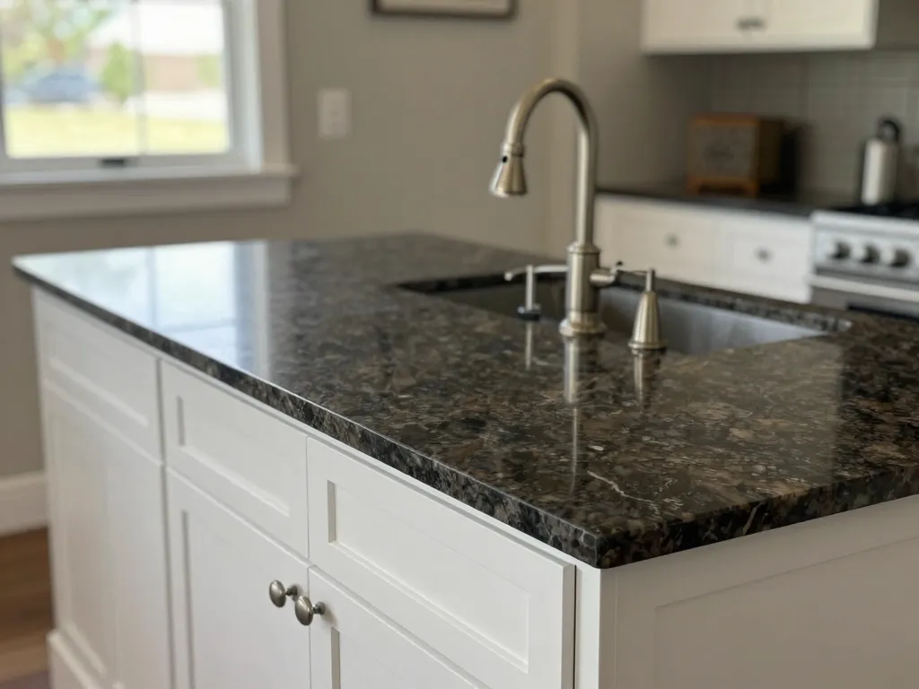 Custom quartz countertops installed in a kitchen in Stockton, CA