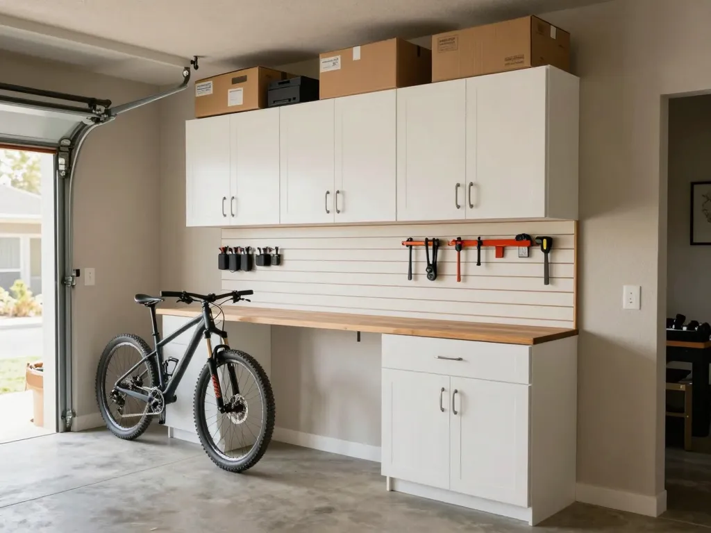 Custom garage storage cabinet system in Stockton CA