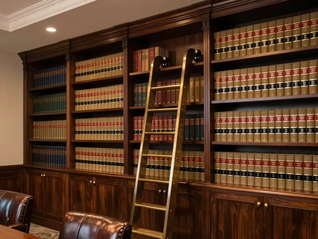 Custom law firm built-in bookshelves and office millwork in Stockton, CA