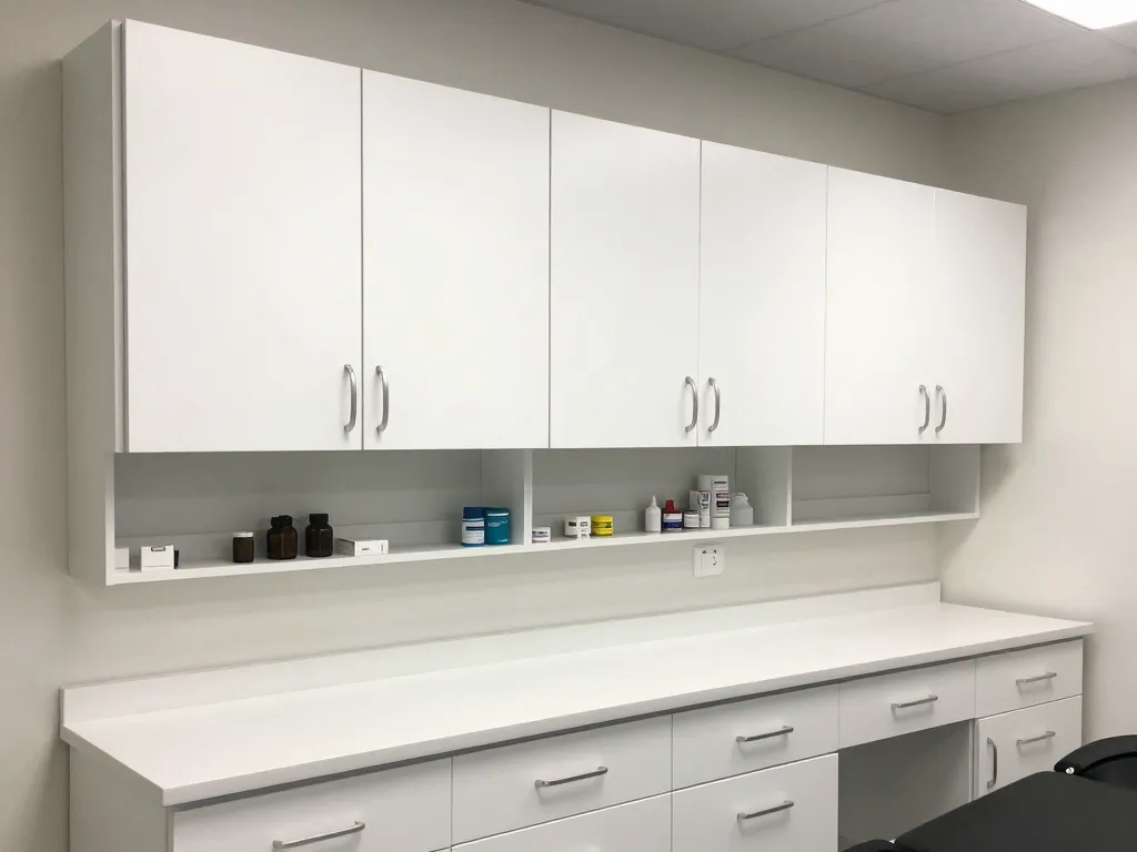 Custom medical clinic exam room cabinets in Stockton, CA