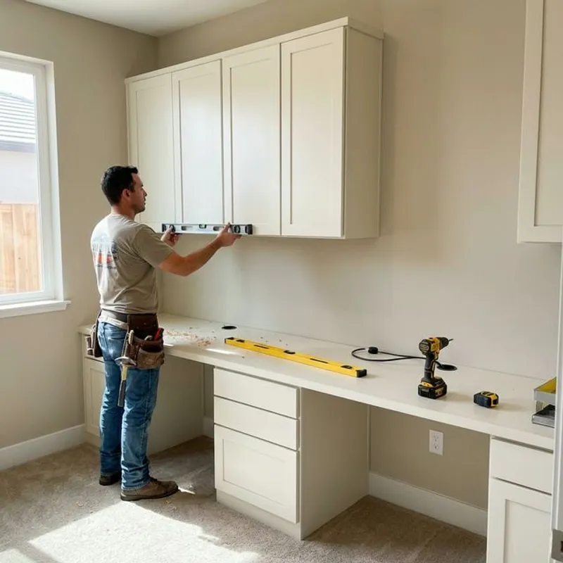 Home office built-in cabinet installation