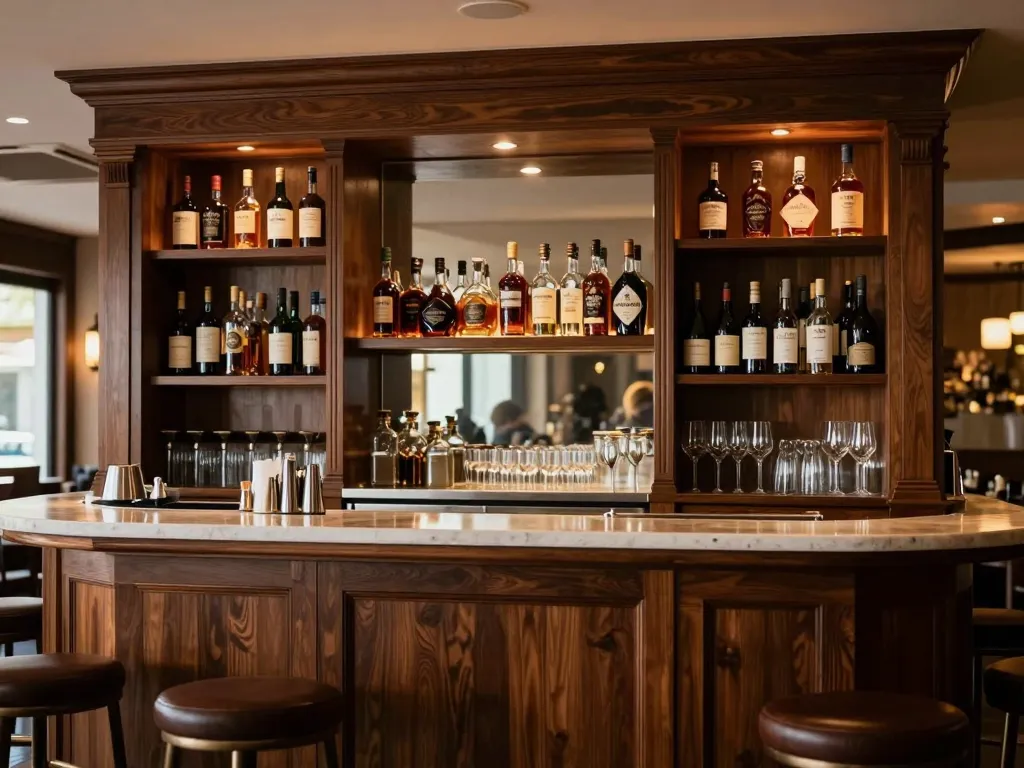 Custom bar back millwork and restaurant cabinetry in Stockton, CA